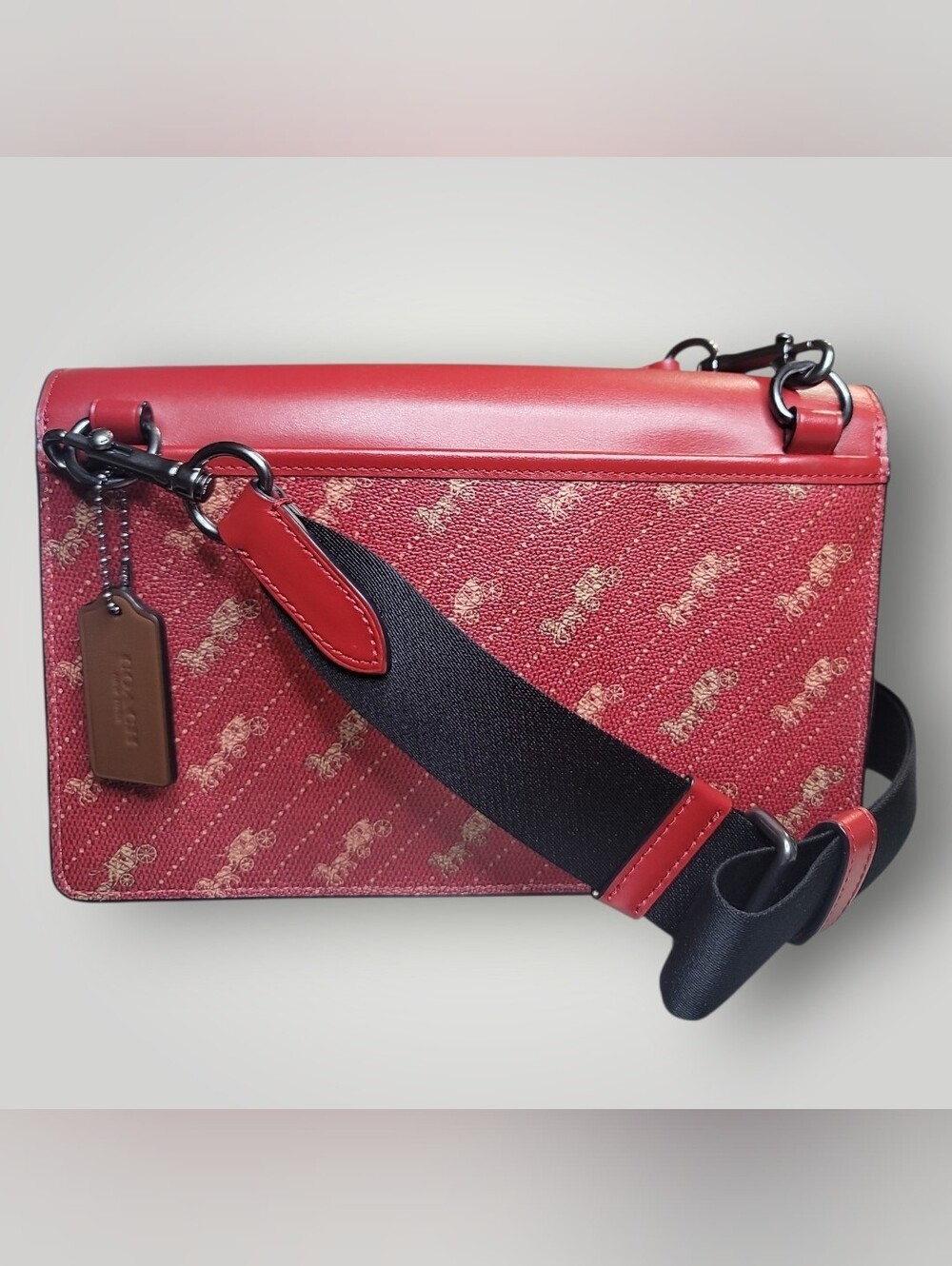 COACH Turner Flap Crossbody Red Calf Leather Bag Excellent Condition - Picture 7 of 16